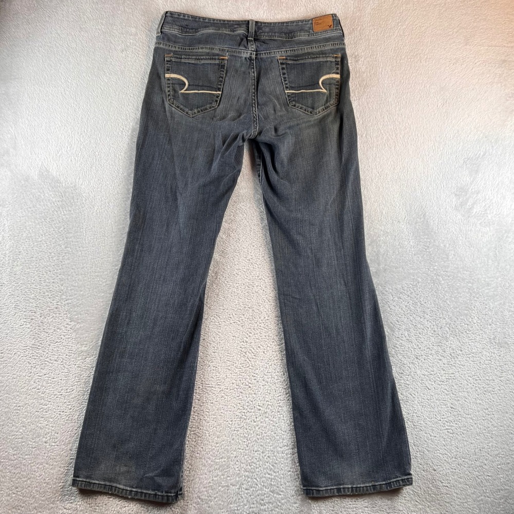 American Eagle Original Boot Jeans Womens 10 Regular Dark Wash Denim Low Rise